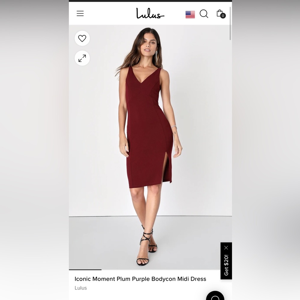 Iconic Moment Plum Purple Bodycon Midi Dress - M